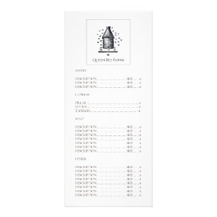 Preisliste für Vintage Bienenzucht oder landwirtsc Werbekarte