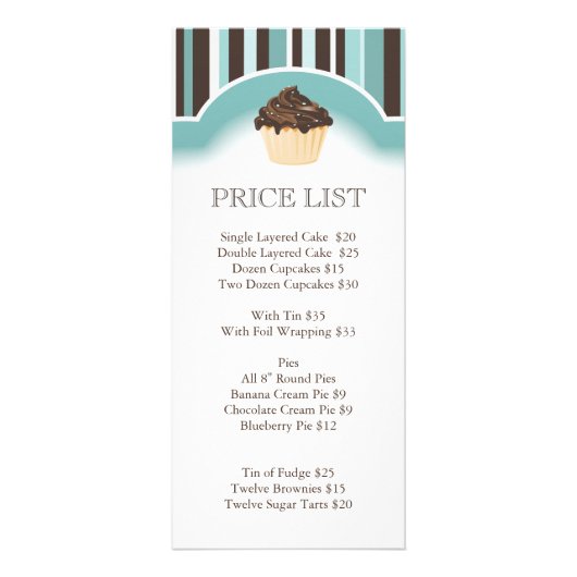Preisliste für Whimsisches Bäckerei Werbekarte (Vorne)