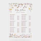 Preisliste für Wildblumen Acrylschild (Vorderseite)