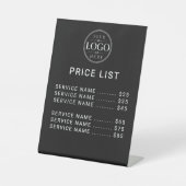 Preisliste Geschäft Firmenlogo Tischschild Sockelschild (Vorderseite)