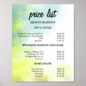 Preisliste "Green & Blue Artistic" Poster (Vorne)