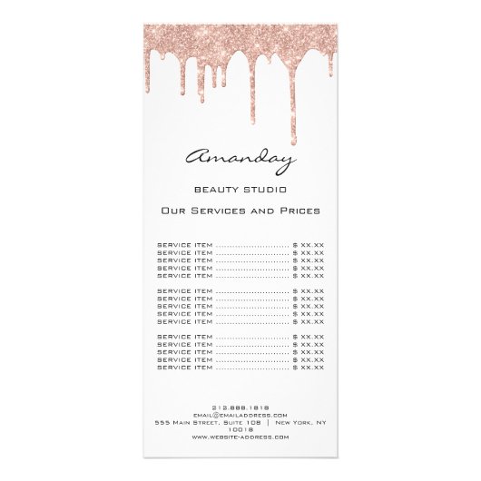 Preisliste Haar Makeup Lashes Nail WELLNESS-CENTER Werbekarte (Hinten)