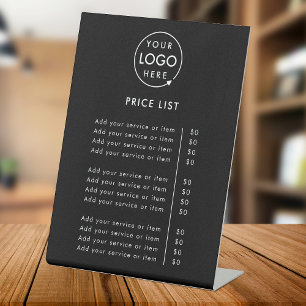 Preisliste Ihr Logo Black Business Beruflich Sockelschild