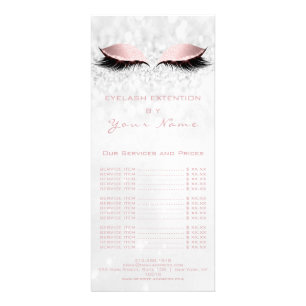 Preisliste Lash Extension Gray Girly Pink Salon Werbekarte