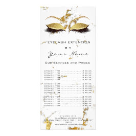 Preisliste Lash Extension White Marble Gold Werbekarte