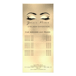 Preisliste Lashes Extension Makeup Artist Browns Werbekarte