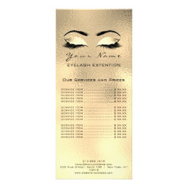 Preisliste Lashes Extension Makeup Artist Browns Werbekarte