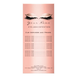 Preisliste Lashes Makeup artist Coral Werbekarte