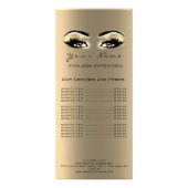Preisliste Lashes Makeup Artist Gold Werbekarte (Vorne)