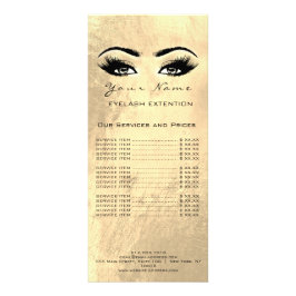 Preisliste Lashes Makeup artist Golden Werbekarte