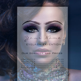 Preisliste Lashes Makeup artist Violet Werbekarte