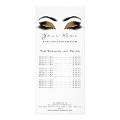 Preisliste Lashes Makeup Artist White Werbekarte (Hinten)