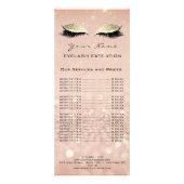 Preisliste Lashes Makeup Blush Gold Werbekarte (Vorne)