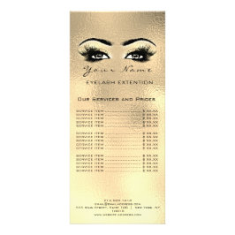 Preisliste Lashes Makeup Gold Glass Imitate Werbekarte