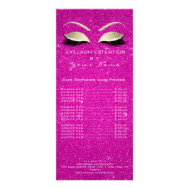Preisliste Lashes Makeup Hot Pink Gold Werbekarte