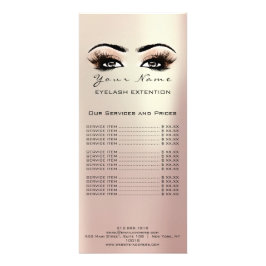 Preisliste Lashes Makeup Rose Gold Coral Werbekarte