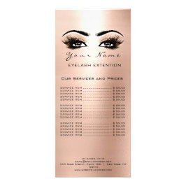 Preisliste Lashes Makeup Rose Gold Coral Werbekarte