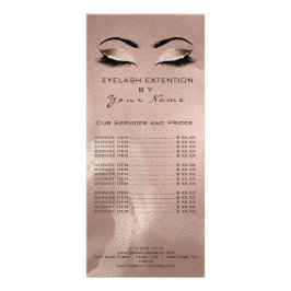 Preisliste Lashes Makeup Skin Rose Gold Werbekarte