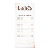 Preisliste Lashes Schönheitssalon Pink Werbekarte (Vorne)
