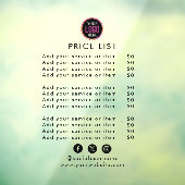 Preisliste | Logogeschäft Modernes Beruflich Fensteraufkleber (Blatt 3)