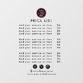 Preisliste | Logogeschäft Modernes Beruflich Fensteraufkleber (Blatt)