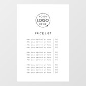 Preisliste | Logogeschäft Modernes Beruflich Fensteraufkleber (Blatt)