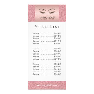 Preisliste Makeup Artist Beauty Girl Rose Gold Werbekarte
