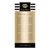 Preisliste | Makeup Artist Gold Lips Modern Strip Werbekarte (Vorne)