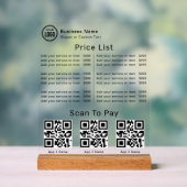 Preisliste mit Geschäftslogo QR-Code-Scan zum Beza Acrylschild (Neutral)