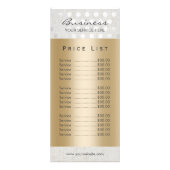 Preisliste | Moderner Silver Dots Gold Salon Welln Werbekarte (Vorne)