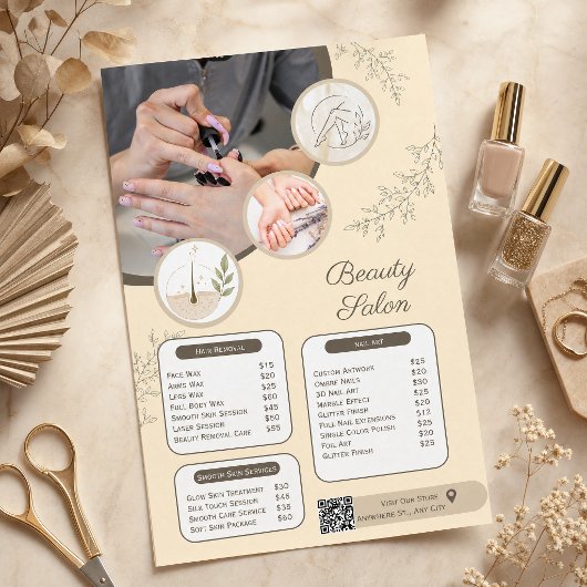 Preisliste Nagelstudio | Maniküre Pediküre Flyer