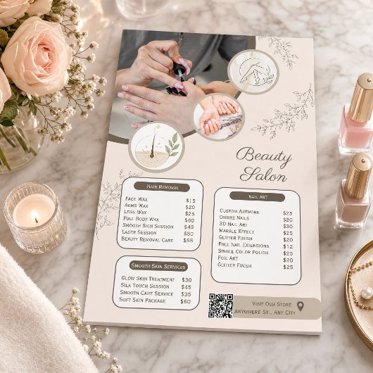 Preisliste Nagelstudio | Maniküre Pediküre Flyer