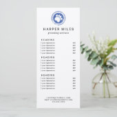 Preisliste oder Dienstleistungskarte für Hundezüch Einladung (Stehend Vorderseite)