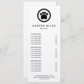 Preisliste oder Dienstleistungskarte für Hundezüch Einladung (Vorne/Hinten)