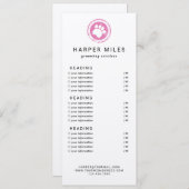 Preisliste oder Dienstleistungskarte für Hundezüch Einladung (Vorne/Hinten)