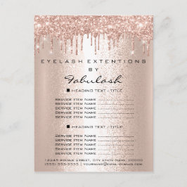 Preisliste Rose Gold Tropfen Eyelashes Haare Postkarte