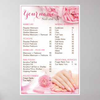 Preisliste Schönheitsnagelstudio Poster