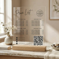 Preisliste Social Media Website QR Code Geschäft