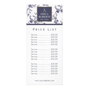 Preisliste Vintages blaues Bläschen Werbekarte