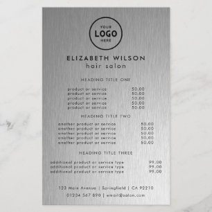 Preisliste Vorlage für trendiges Luxus-Salon Flyer