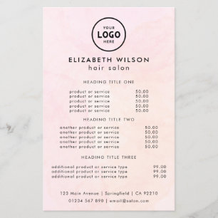Preisliste Vorlage für trendiges Luxus-Salon Flyer