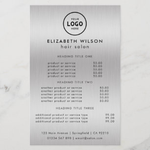 Preisliste Vorlage für trendiges Luxus-Salon Flyer