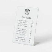 Preisliste | White Modern Business Logo Sockelschild (Vorderseite)