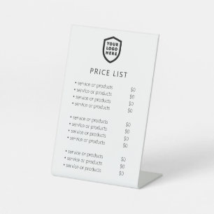 Preisliste White Modern Business Logo Sockelschild