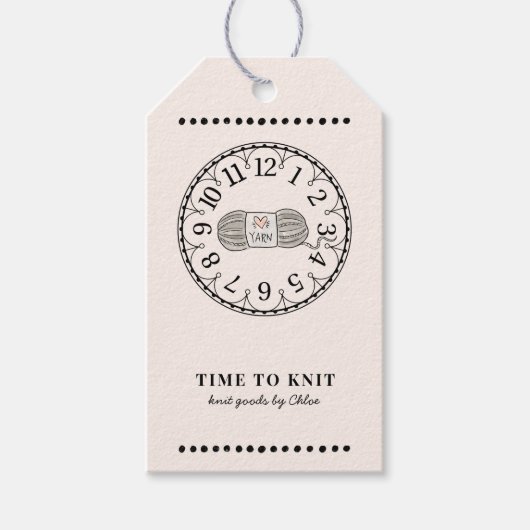 Preismarke für handgefertigte Stricks Geschenkanhänger (Vorderseite)