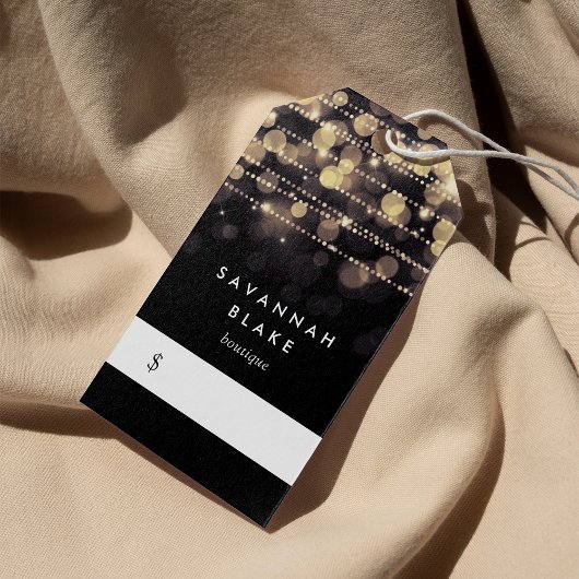 Preismarken für goldene Lichter Geschenkanhänger