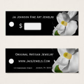 Preismarken für Waren (Magnolia auf schwarz) (Vorne & Hinten)