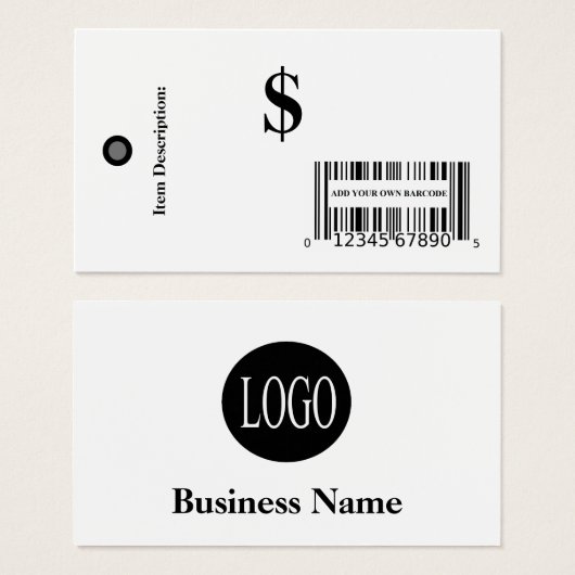 Preismarken mit Barcode-Tag des Einzelhandels (Vorne & Hinten)