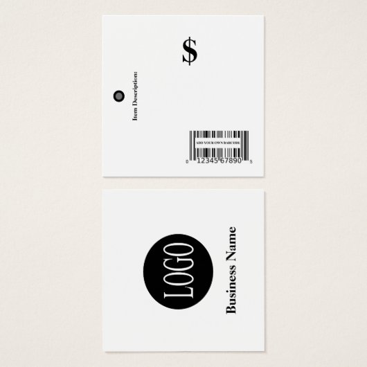 Preismarken mit Barcode-Tag des Einzelhandels (Vorne & Hinten)