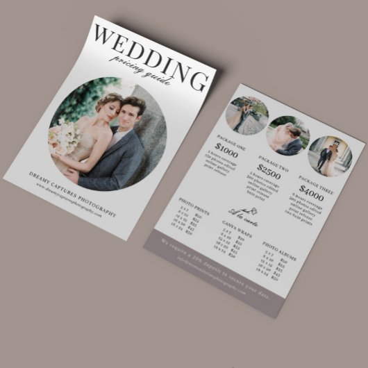 Preisschild für Circle Wedding Fotografy Session Flyer